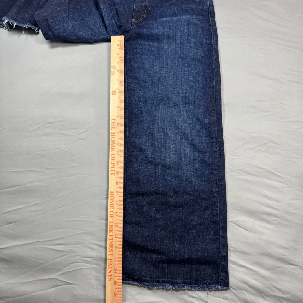 Eileen Fisher Wide Leg Crop Jeans Womens 8 Dark Indigo Organic Cotton Relaxed